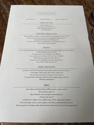Menu  at The Havelock Tavern in West London