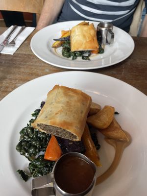 Wild mushroom and spinach strudel  at The Havelock Tavern in West London