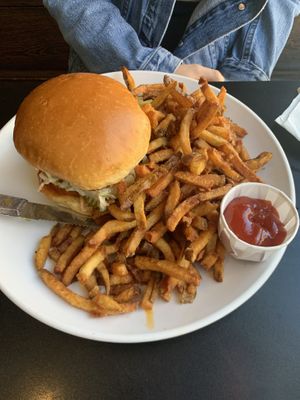 Nashville Hot Chick’n Sandwich  at Handlebar in Chicago