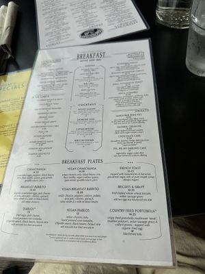 Breakfast menu, July 2024  at Handlebar in Chicago