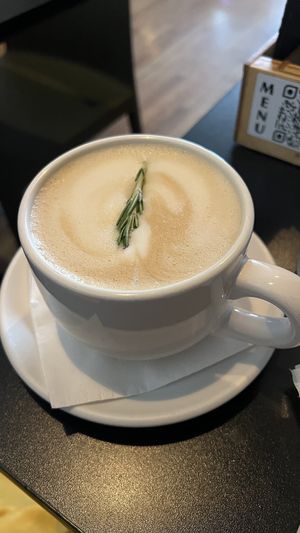 Lavender latte  at Handlebar in Chicago