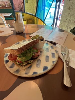 Sandwich 100% vegano de masa madre DELICIOSOO  at Café Libertad in Mexico City