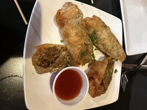 Philly cheesesteak egg rolls   at Bar Vegan Baltimore in Baltimore