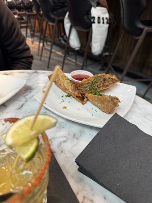 Steak egg rolls  at Bar Vegan Baltimore in Baltimore