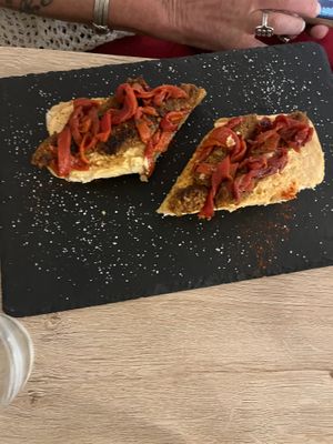 Toast chorizo  at MATi in Zaragoza