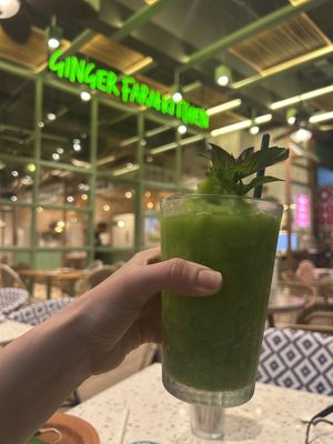 Green smoothie  at Ginger Farm Kitchen in Phuket