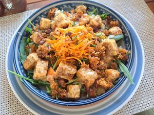 Tempeh & Cripsy Rice Salad #Veganuary at Ojas Vegan & Vegetarian Eatery in Siem Reap