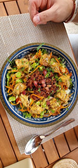 Tempeh salad at Ojas Vegan & Vegetarian Eatery in Siem Reap