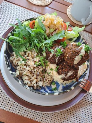 Falafel and Quinoa Bowl at Ojas Vegan & Vegetarian Eatery in Siem Reap
