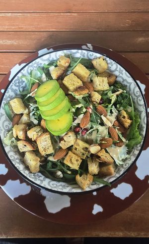 Green goodness caesar salad at Ojas Vegan & Vegetarian Eatery in Siem Reap