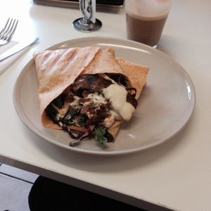 Burrito with tempeh at The Pearfect Pantry in Osbourne Park