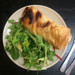 Vegan pumpkin and cream cheese filo at The Pearfect Pantry in Osbourne Park