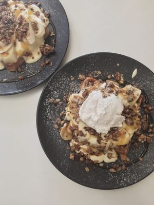 Vegan banana custard waffle at The Pearfect Pantry in Osbourne Park