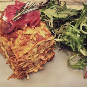 Vegan pulled pork (jackfruit) stack at The Pearfect Pantry in Osbourne Park
