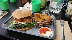 Jackfruit pulled ";pork"; burger  at The Pearfect Pantry in Osbourne Park