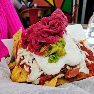Vegan 'pulled pork' nachos at The Pearfect Pantry in Osbourne Park