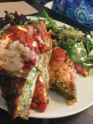 Vegan spinach and “ricotta” stack  at The Pearfect Pantry in Osbourne Park