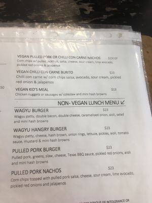Vegan lunch menu contd  at The Pearfect Pantry in Osbourne Park