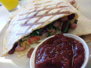 Vegan bean quesadillas from the Pearfect Pantry - lunchtime special. at The Pearfect Pantry in Osbourne Park
