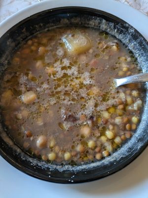 Crapiata, zuppa di legumi at Osteria Belvedere Al Vecchio Frantoio in Matera