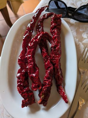 Peperoni cruschi at Osteria Belvedere Al Vecchio Frantoio in Matera