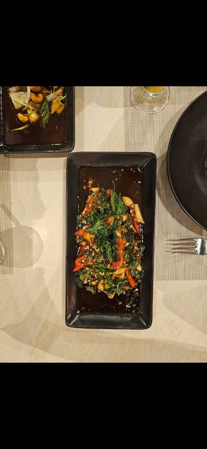 Stirfry spicy Basil and tofu at Bhu Nga Sani in Krabi