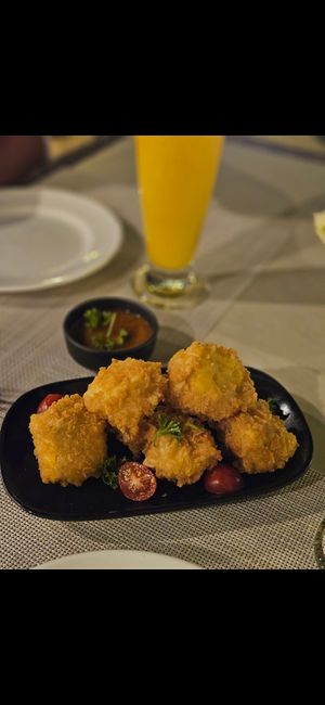 Starter: Fried tofu with peanut sauce.

The best thing we ate in Railay! at Bhu Nga Sani in Krabi