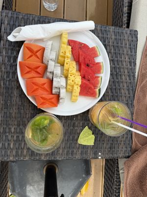Hotel Pool bar, with fruit coming from the restaurant  at Bhu Nga Sani in Krabi