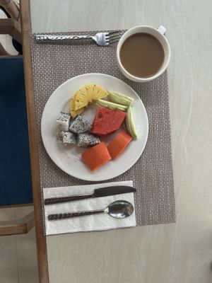 We loved all the fruit at the hotel in the mornings  at Bhu Nga Sani in Krabi