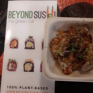 Fun guy dumplings 10/10 at Beyond Sushi - Chelsea Market in New York City