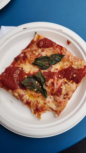 Margherita pizza.. couldn't wait at Unregular Pizza - Upper East Side in New York City