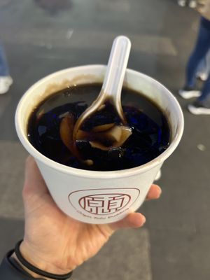 Delicious herbal jelly with tofu pudding (cold)  at Origin Tofu in Taipei