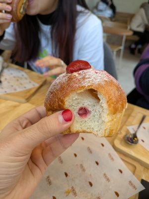 Inside of brioche at Magma Bakery Lab  in Barcelona