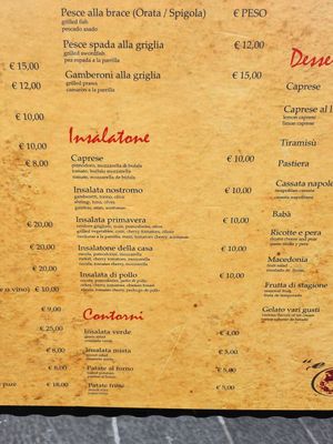 Menu Jan 2025 at E Vicchiarelle Dal 1903 in Naples
