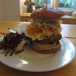 falafel burger at Let It Be in Berlin