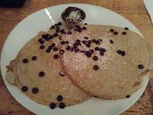 Pancakes with chocolate chips at Let It Be in Berlin