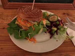 Special : Joan Jett burger. Pineapple, 1000 island, patty, & cheese at Let It Be in Berlin