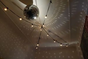Discoball roof at Let It Be in Berlin