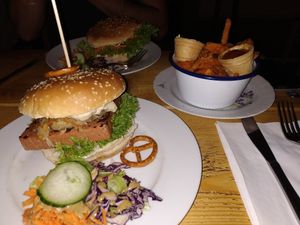 Burgers & fries at Let It Be in Berlin