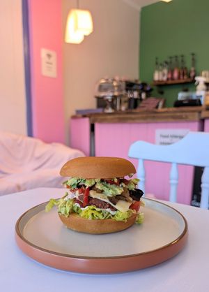 Tex Mex burger at Peas and Libertea in Whitley Bay