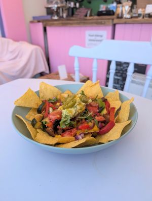 Cajun veg loaded nachos at Peas and Libertea in Whitley Bay
