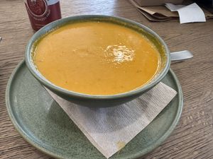 Ginger Carrot Soupp  at Corner Cafe in Ridgefield