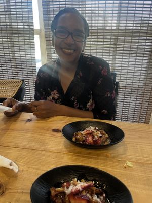 Birthday desert. So grateful for the team making my mother’s birthday special 🙏🏽  at Vegan On The Island in Longwood