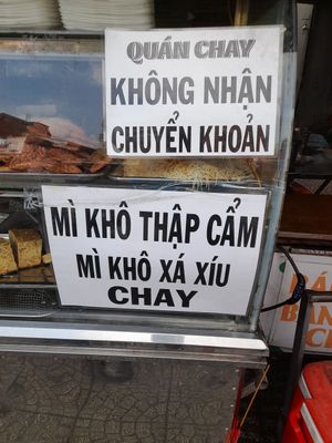 Menu at Quán Chay 407 in Ho Chi Minh City