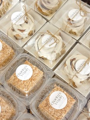 Brown Rice Krispies & Cinnamon Rolls  at Charity's Vegan Kitchen in Port St Lucie