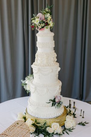 Vintage Buttercream Wedding Cake  at Charity's Vegan Kitchen in Port St Lucie