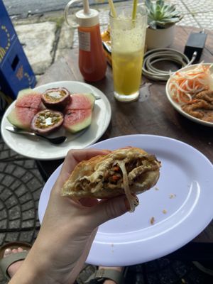 Vegan Tofu Bahn Mi, best vegan Bahn Mi I have had in Vietnam by far!   at May's Restaurant & Coffee Booking Office in Hoi An