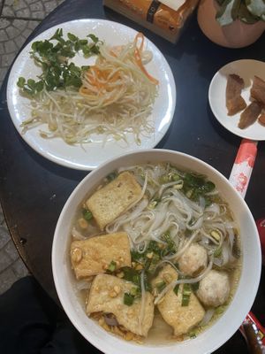 Vegan Tofu Pho, so delicious slurped every last bit!  at May's Restaurant & Coffee Booking Office in Hoi An