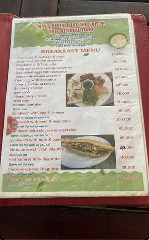   at May's Restaurant & Coffee Booking Office in Hoi An