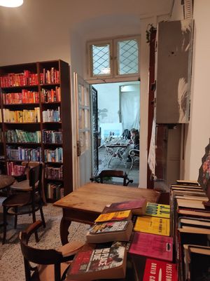 Inside at Massolit Budapest Books and Café in Budapest